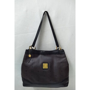 HCL Brown Leather Double Handles Shoulder Bag - Vintage Made in Germany